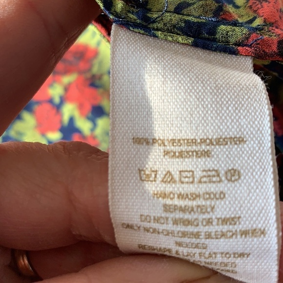 Free People Floral Button Down High Low Blouse - Picture 12 of 13